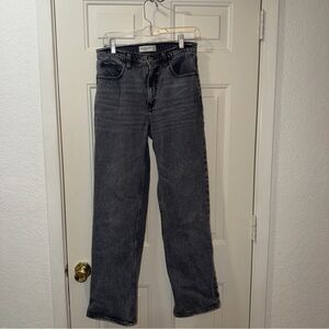 Abercrombie & Fitch Jeans Womens 28/6 The 90s Relaxed High Rise Distressed Black